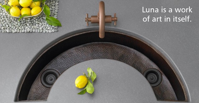 Luna half-moon-shaped sink Luna prep sinks