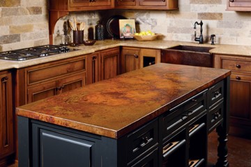 Farmhouse style custom copper counter top