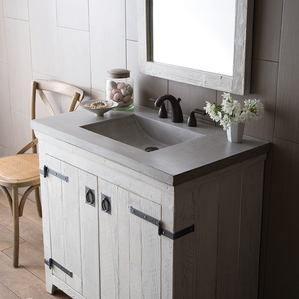 Modern Rustic Design - Palomar Vanity Top with Integral Sink in Ash