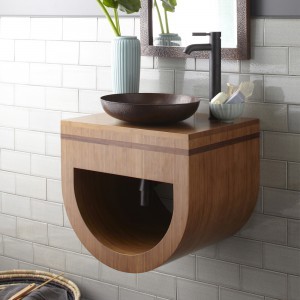 sustainable materials - Halcyon wall-mounted bamboo vanity