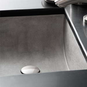 Ash sink with Brushed Nickel drain