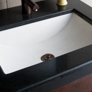 Pearl sink with Weathered Copper drain