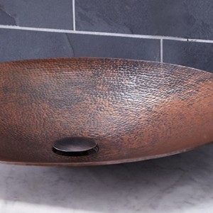Tempered sink with Oil Rubbed Bronze drain finish