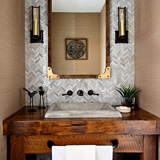Powder Room Native Walk on the Wild Side with an Exquisite Powder Room