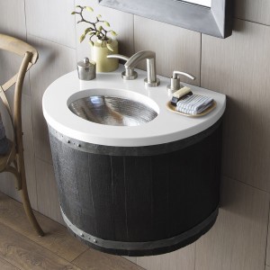Baby Classic hammered copper sink in Brushed Nickel brushed nickel undermount bathroom sink