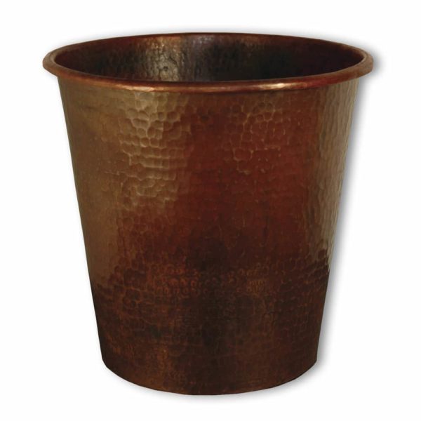 Rustic Antique Copper Wastebasket