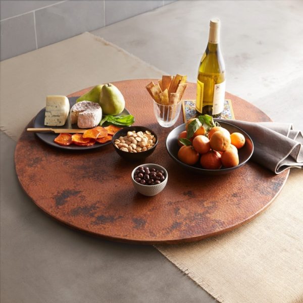 Hammered Copper Lazy Susan, 30-Inch