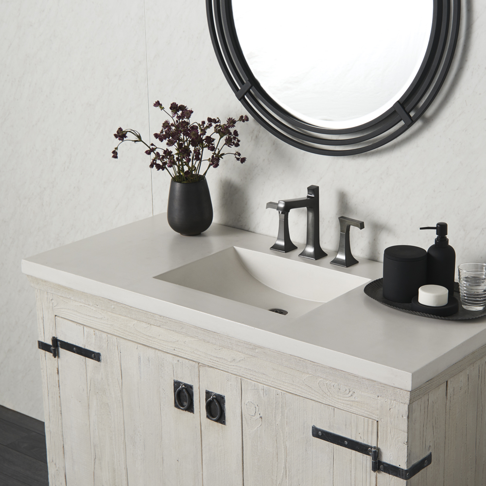 NativeStone Palomar Vanity Top with Integrated Sink in Pearl