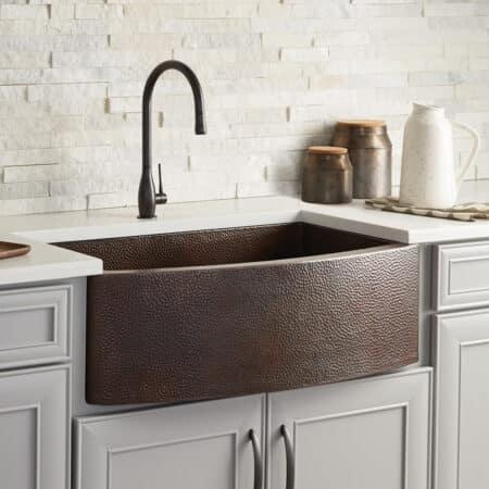 Luxury Brushed Nickel And Hammered Copper Kitchen Sinks