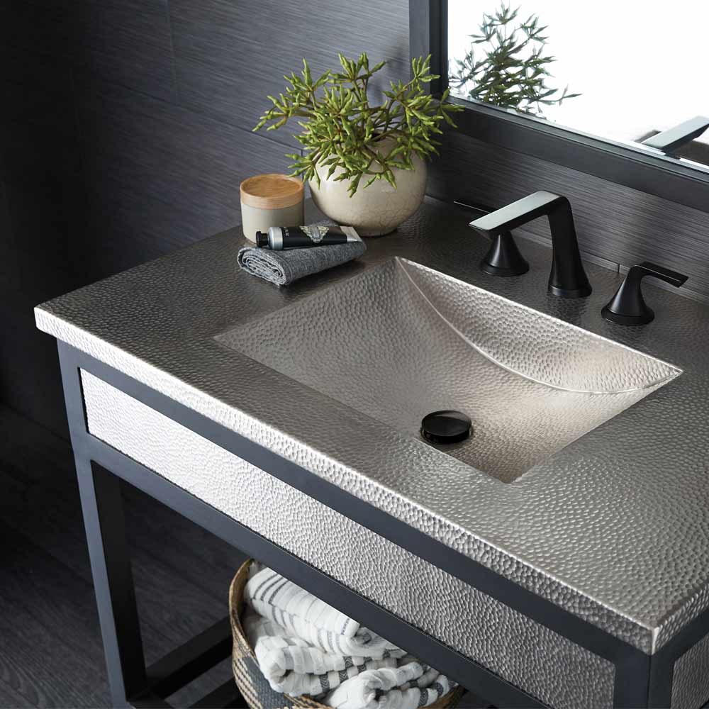 Hammered Copper Sink And Vanity Top, 33 Inch Bathroom Vanity Top With Sink