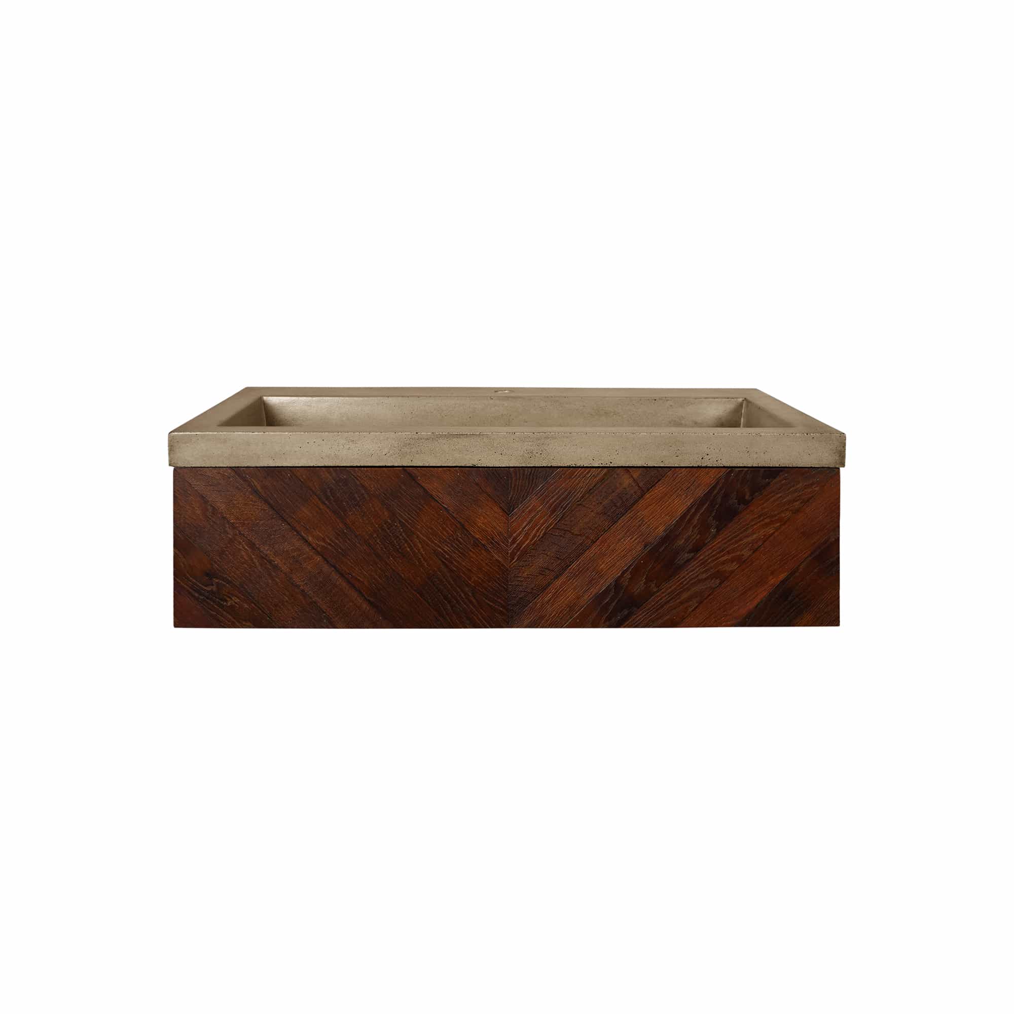 Native Trails 36 inches cabernet floating vanity with nativestone trough in earth vnw194-nsl3619-e