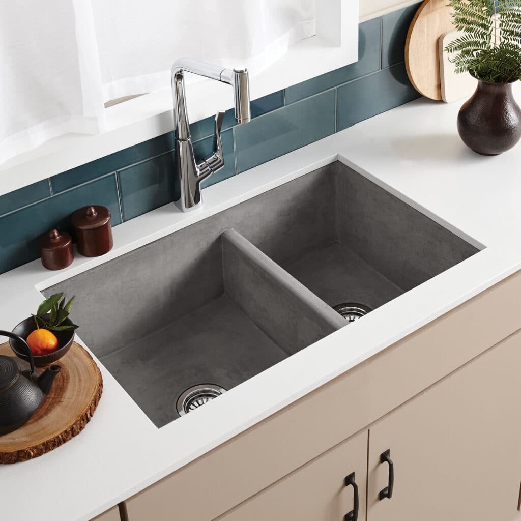 Farmhouse Double Bowl | Concrete Apron Front Kitchen Sink