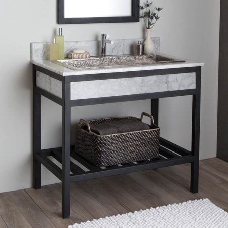 Cuzco 36-Inch Steel Bath Vanity Base with Decorative Insets | Native Trails