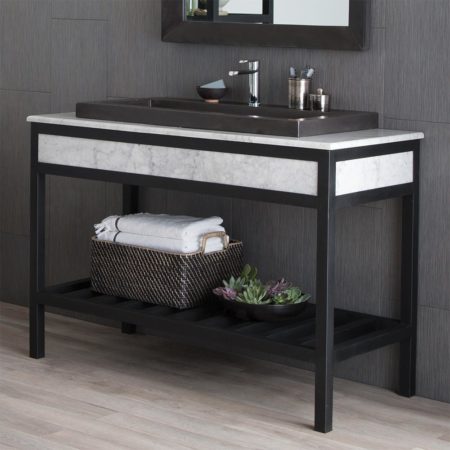 Cuzco 48-Inch Steel Bath Vanity Base with Decorative Insets | Native Trails