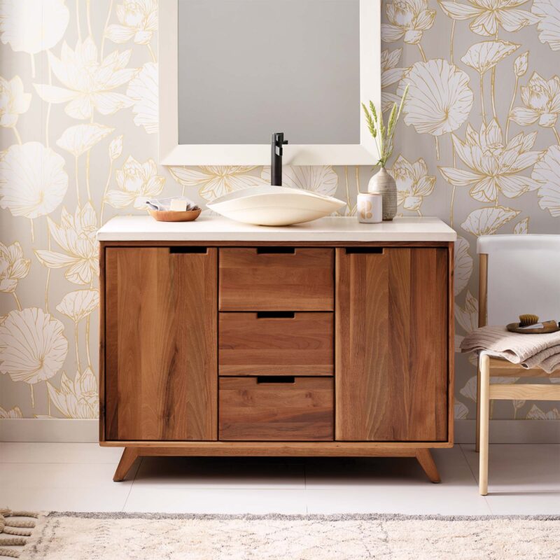 Topanga 48-inch Walnut Bathroom Vanity (VNA481)