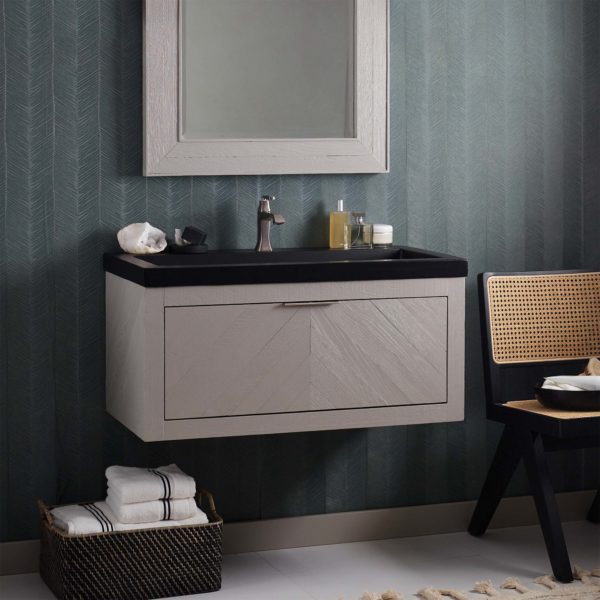 Vintner's Wall-Mounted Bathroom Vanity with Drawer in Grigio (VNW207)