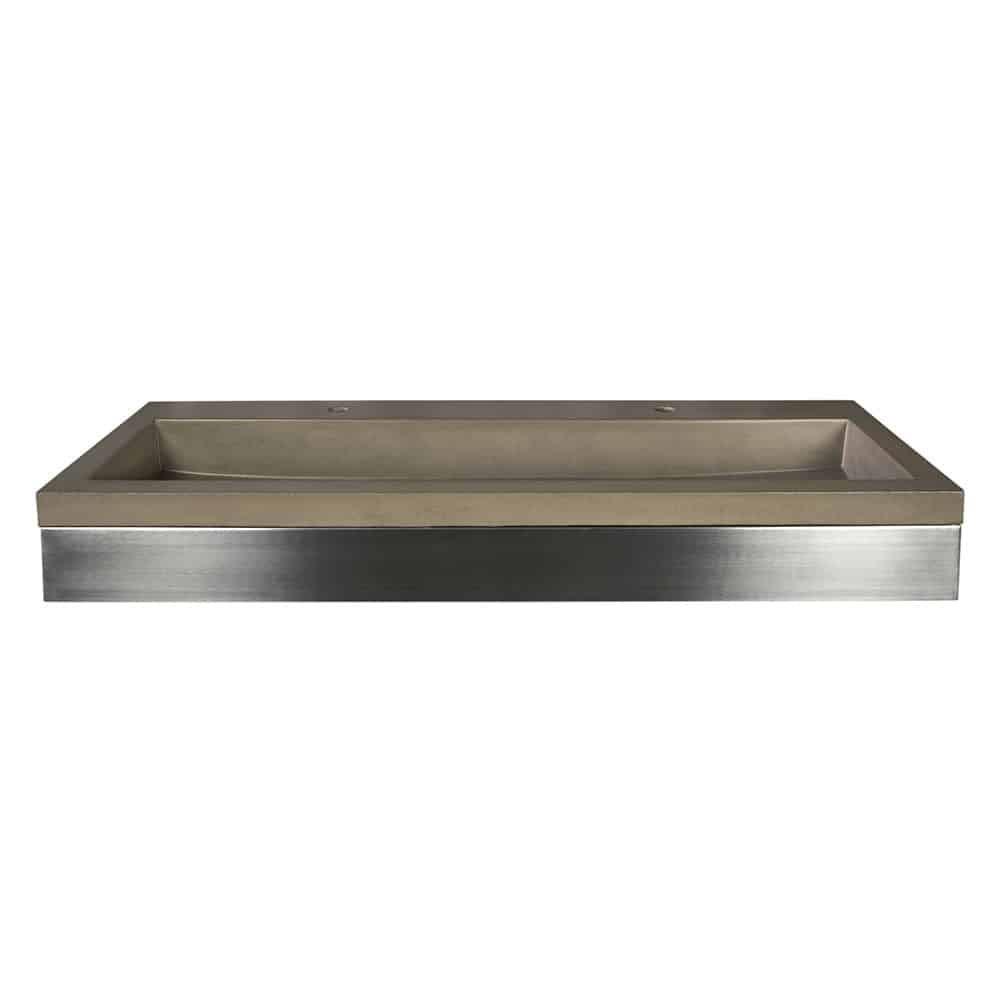 Native Trails 48" Zaca Rectangle Vanity Base with NativeStone Trough Sink in Earth, VNS48S-NSL4819-E
