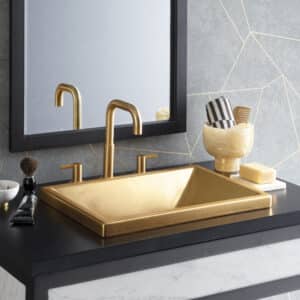 Amara Fireclay Bathroom Sink in Matte Gold (PML2014-G) Drop-in