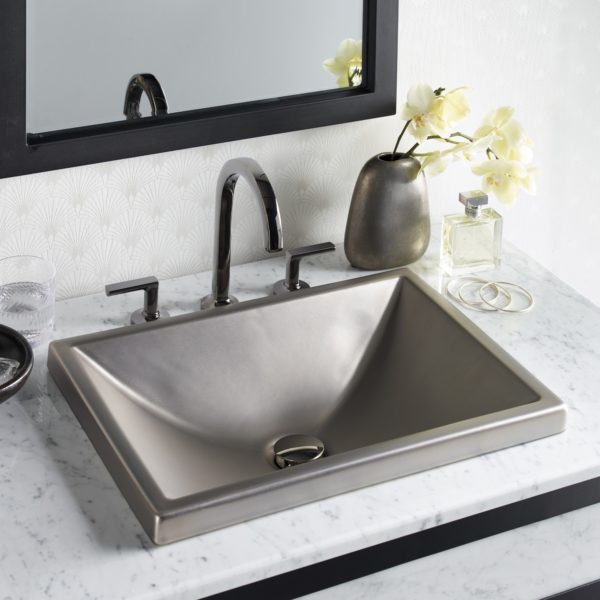 Amara Fireclay Bathroom Sink in Platinum (PML2014-P) Drop-in