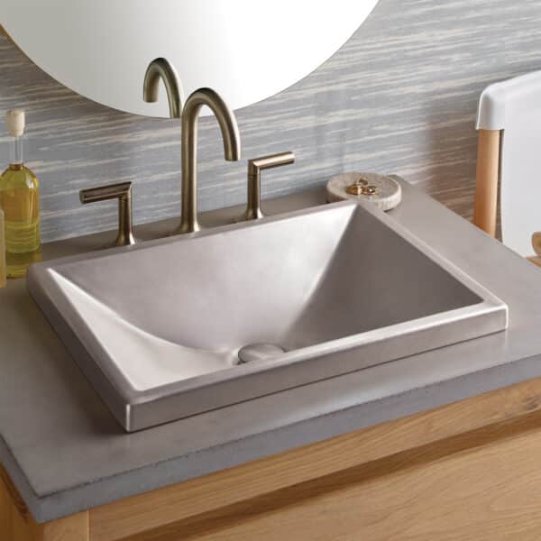 Amara Fireclay Bathroom Sink in Silver (PML2014-S) Drop-in