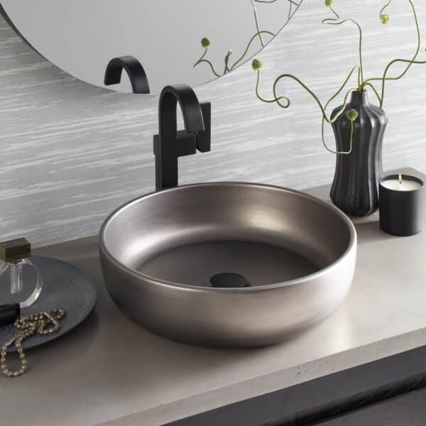 Bliss Fireclay Bathroom Sink in Platinum (PML1616-P)