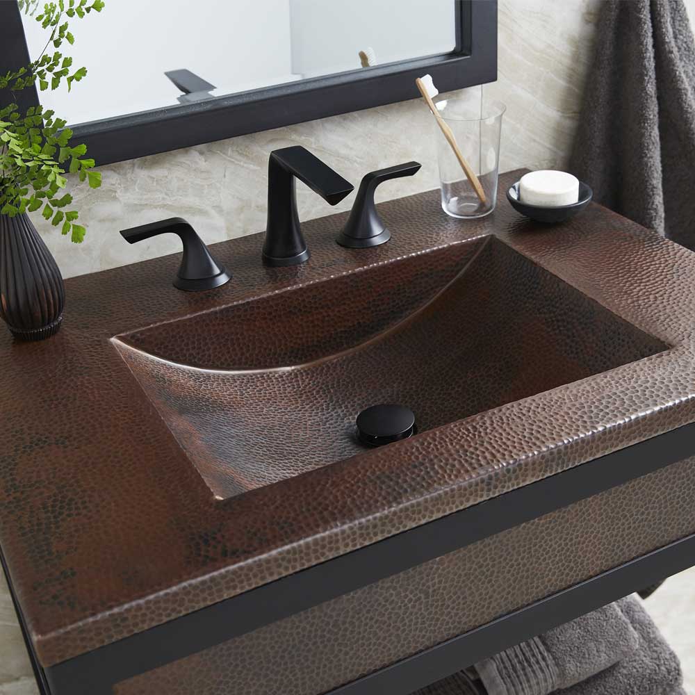cozumel | hammered copper sink and vanity top - native trails