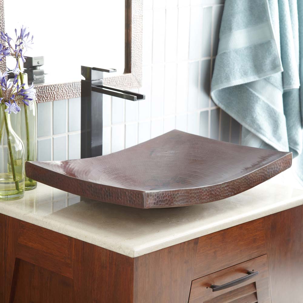 Black Copper Sink Vessel Hammered Copper Bathroom Sink