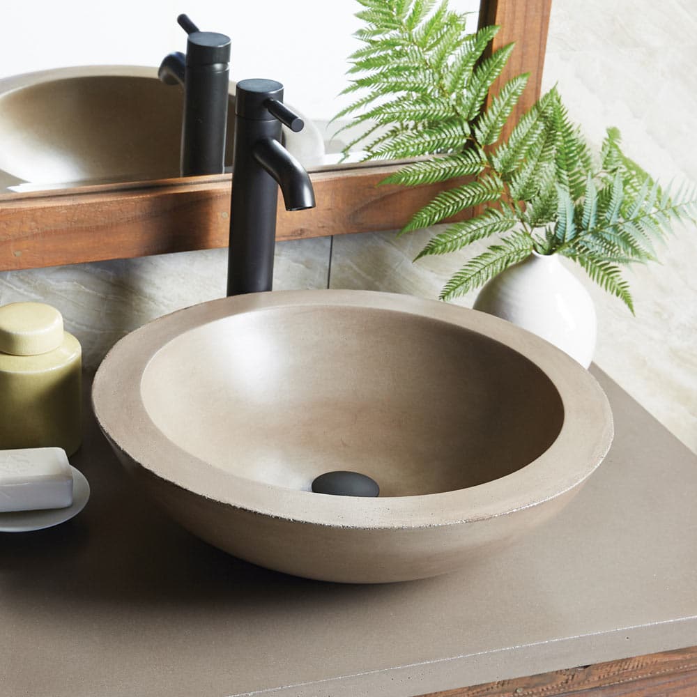 Morro Concrete Vessel Bathroom Sink, Vanity Sink With Bowl