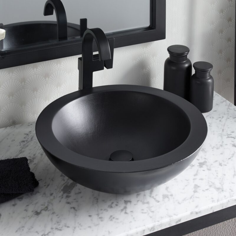 Morro NativeStone Bathroom Sink in Charcoal (NSL1705-C)