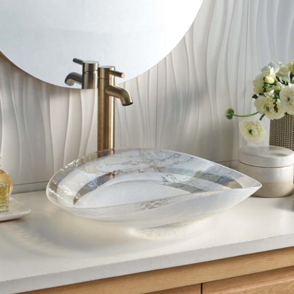 Sorrento Glass Bathroom Sink in Seaspray (MG2017-SY)