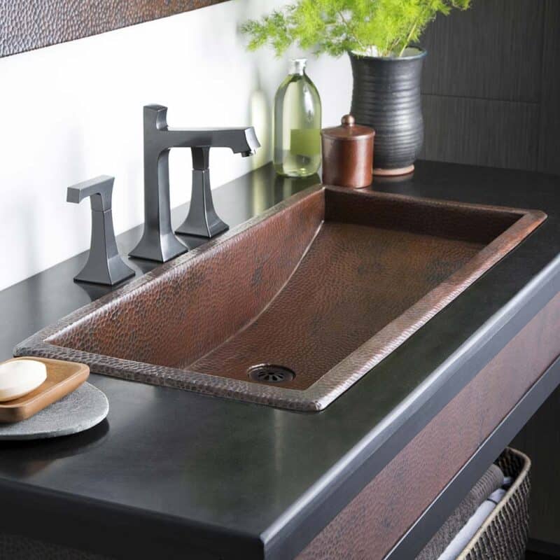 Trough-36-Copper-Bathroom-Sink-Antique-CPS206