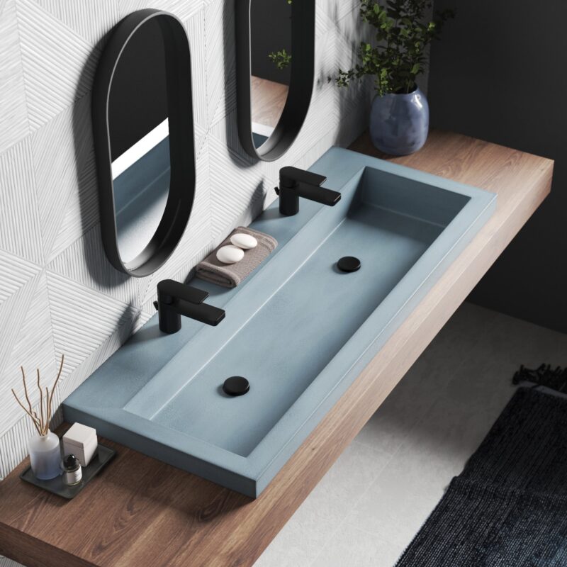 Trough 4819 NativeStone Bathroom Sink in Ocean (NSL4819-O)