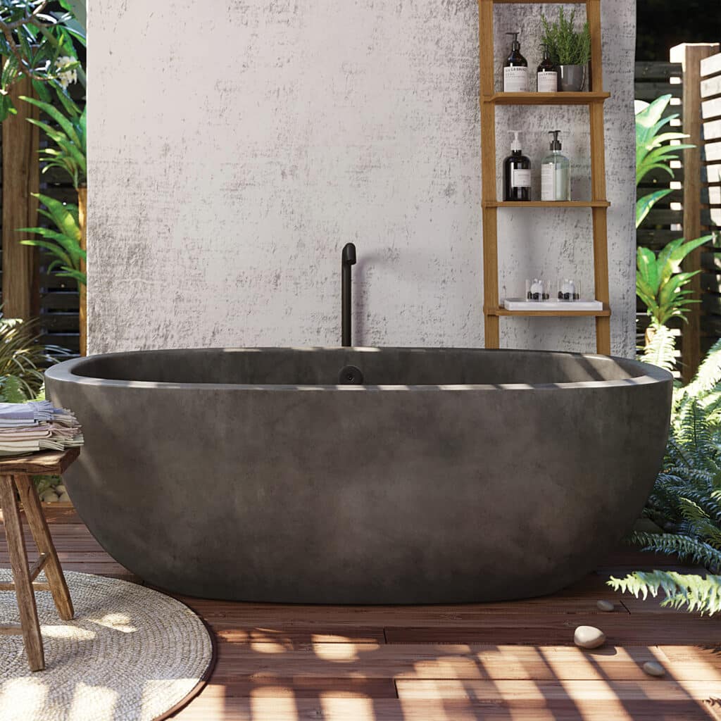 Avalon 72Inch Concrete Soaking Tub Native Trails