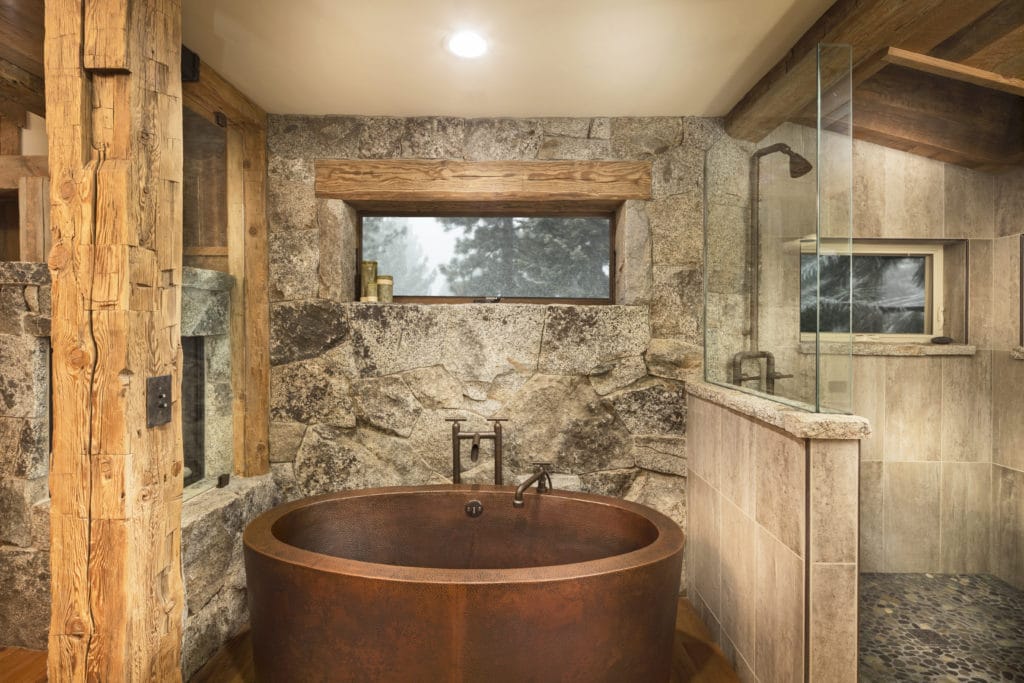 Tahoe Lakeview Master Bathroom featuring Aspen Tub