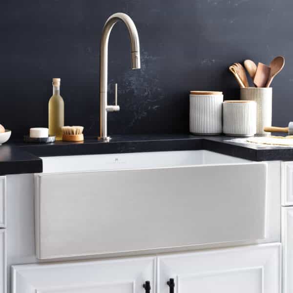 Dreamer Fireclay Kitchen Sink in Silver (PMK3018-S)