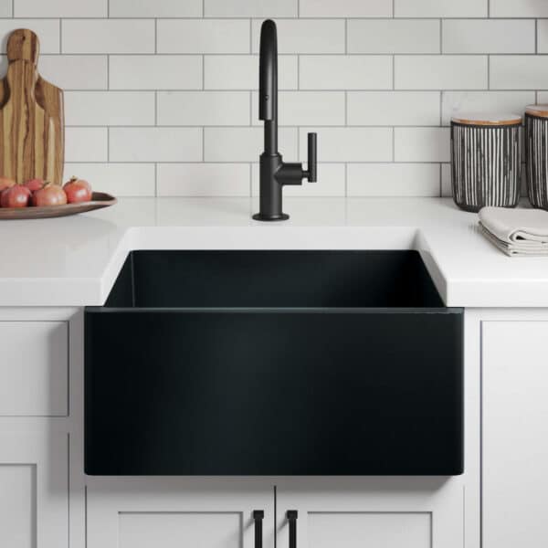 Farmhouse 2418 NativeStone Kitchen Sink in Charcoal (NSK2418-C)
