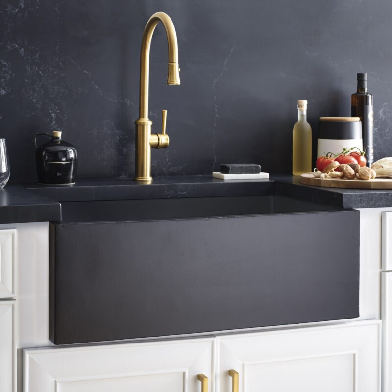 Farmhouse 3018 NativeStone Kitchen Sink in Charcoal (NSK3018-C)