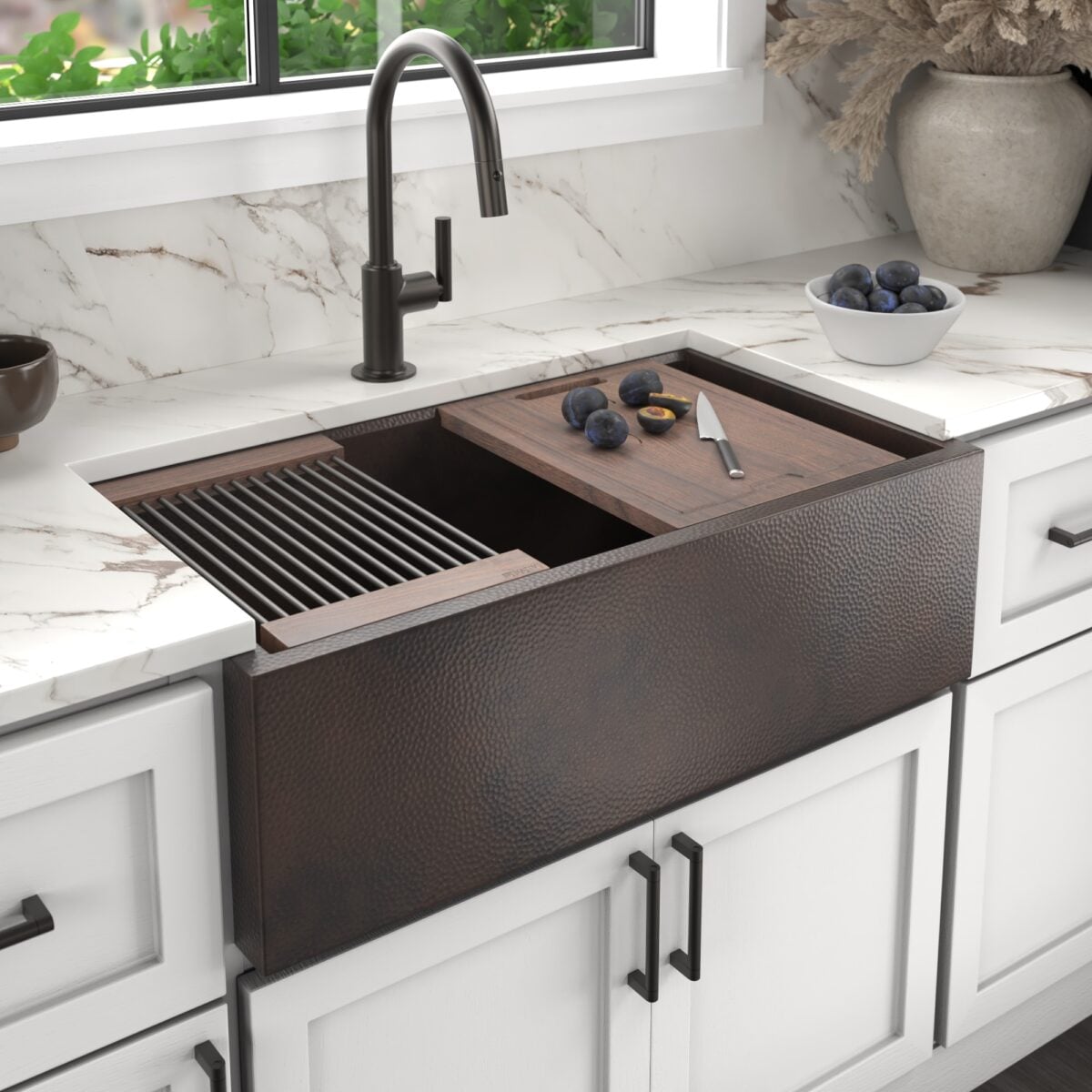 Pinnacle Concierge 33 Copper Workstation Sink | Native Trails