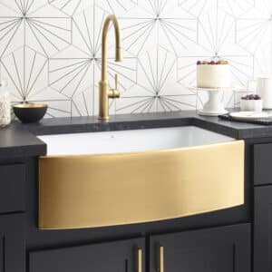 Rendezvous Fireclay Kitchen Sink in 24k Matte Gold (PMK3320-G)
