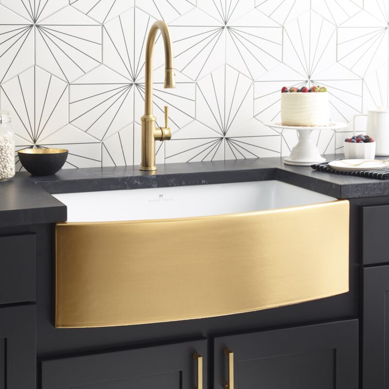 Rendezvous Fireclay Kitchen Sink in 24k Matte Gold (PMK3320-G)