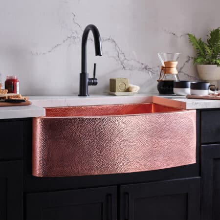 Rhapsody | Hammered Copper Farmhouse Kitchen Sink - Native Trails