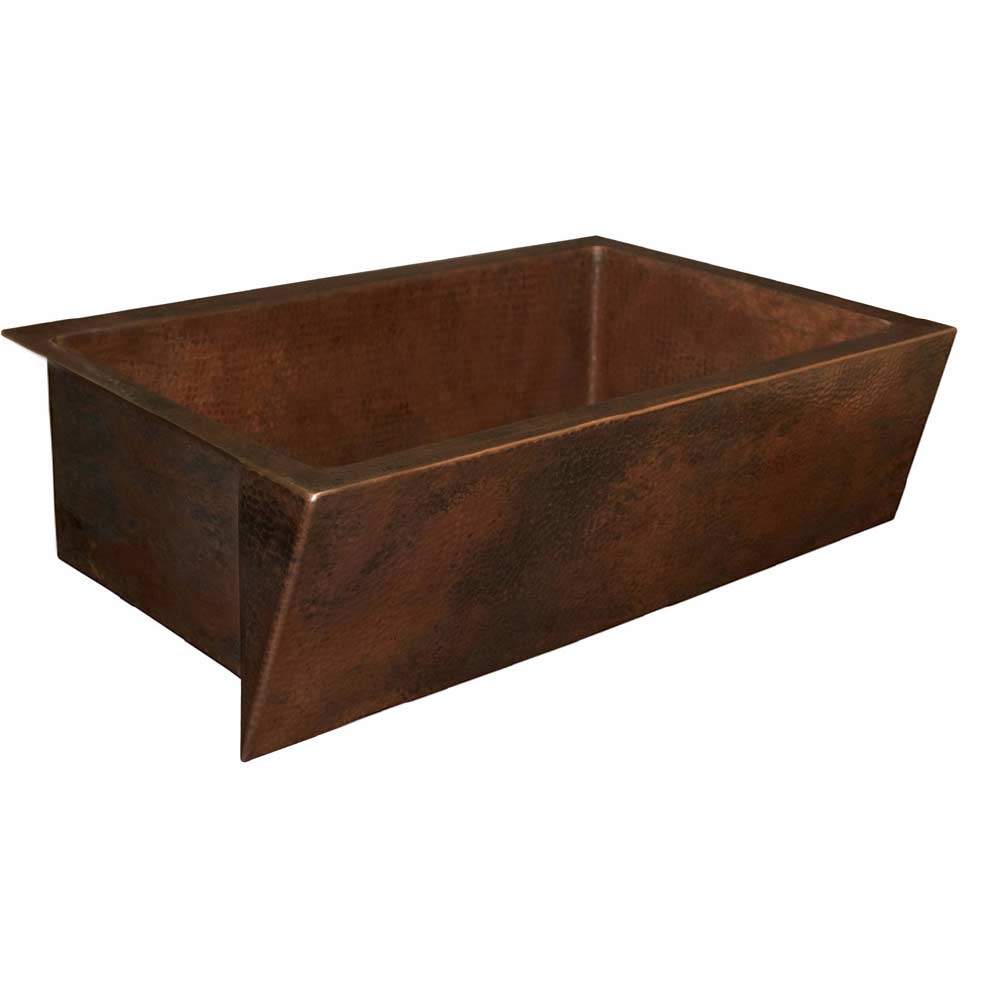 Zuma | Copper Farmhouse Kitchen Sink with Angled Apron | Native Trails