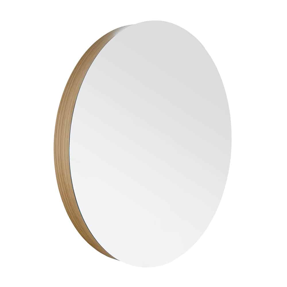 Solace Round Wall Mirror with Oak Frame | Native Trails